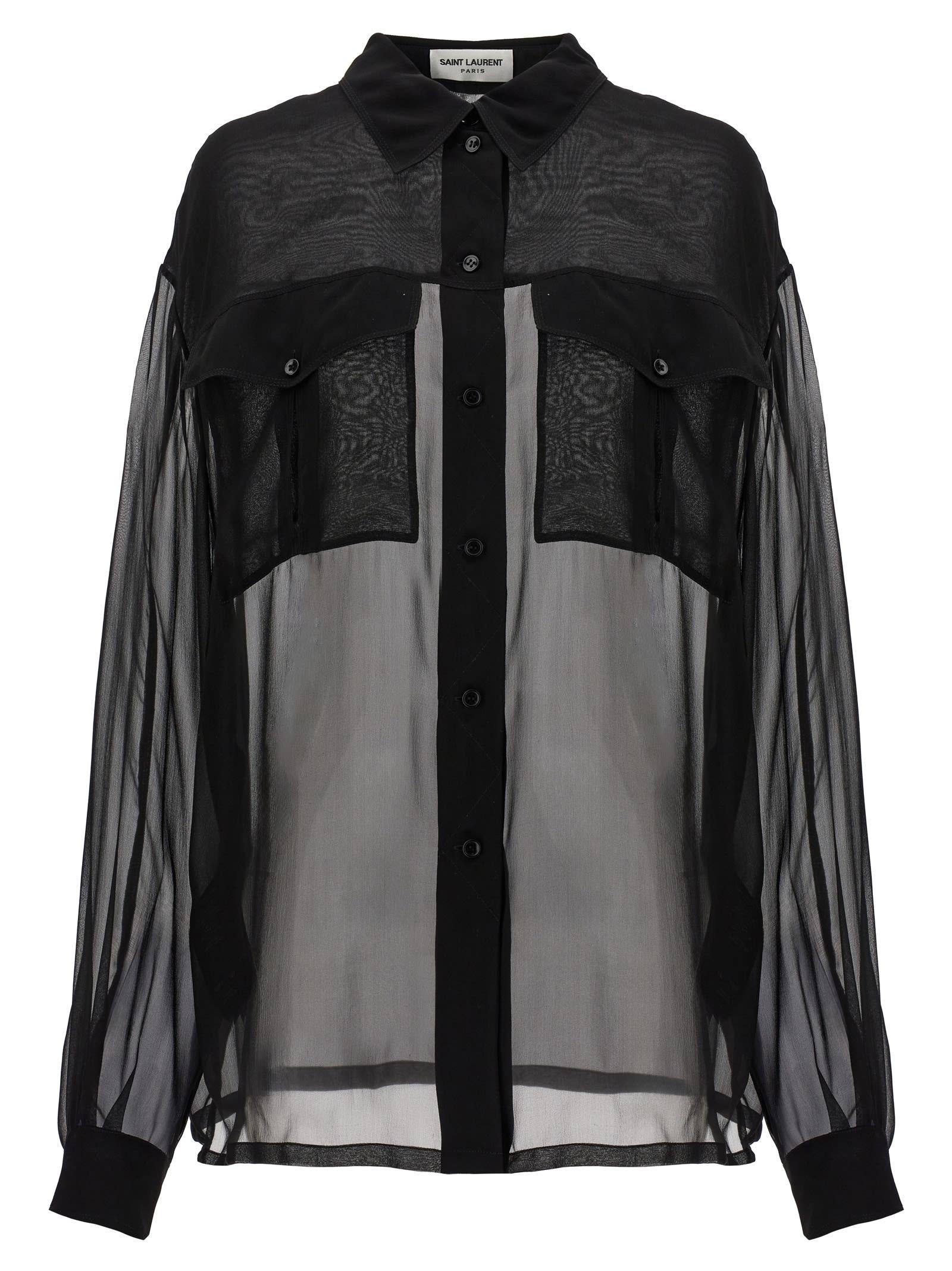 saint laurent muslin silk shirt