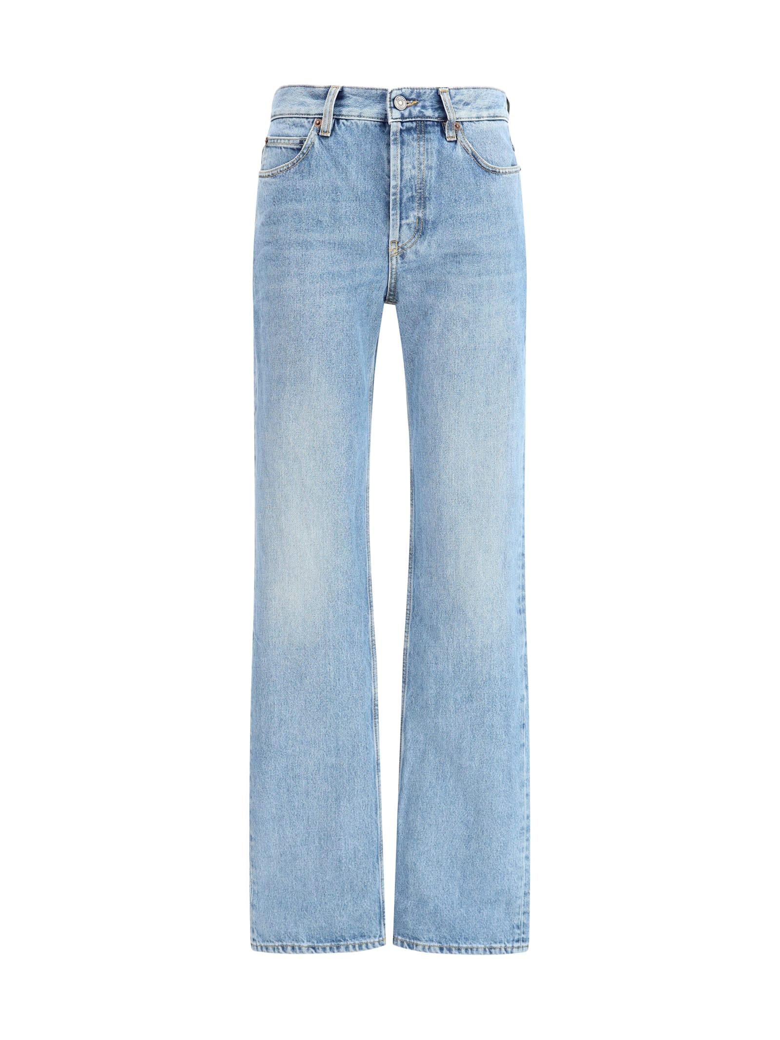 saint laurent nico low-rise jeans in bahamas denim