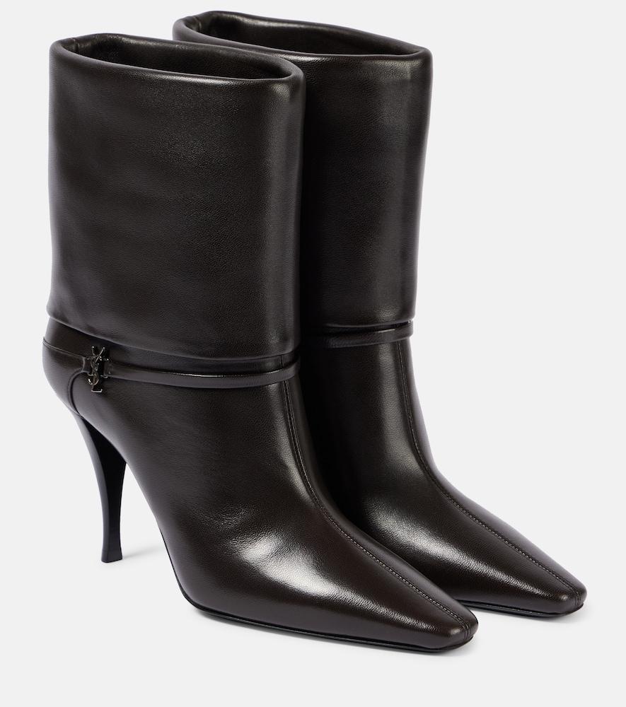 saint laurent niki 90 leather booties