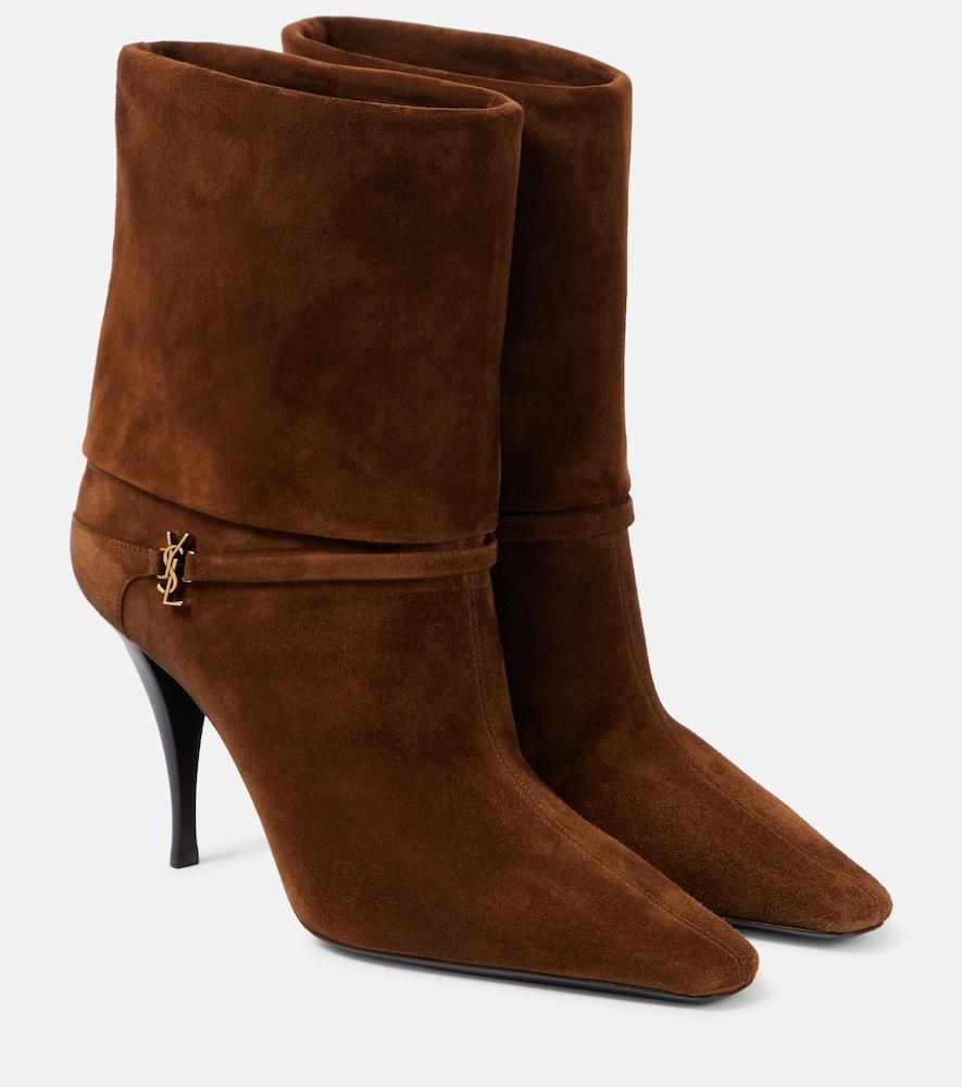 saint laurent niki 90 suede ankle boots