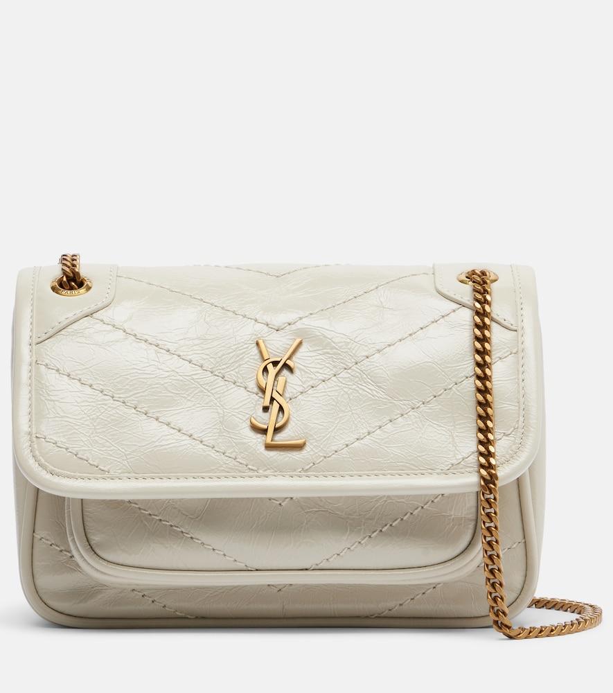 saint laurent niki cassandre mini leather shoulder bag