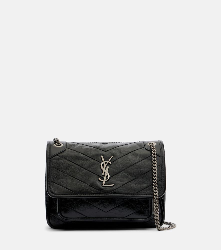 saint laurent niki mini embellished leather crossbody bag
