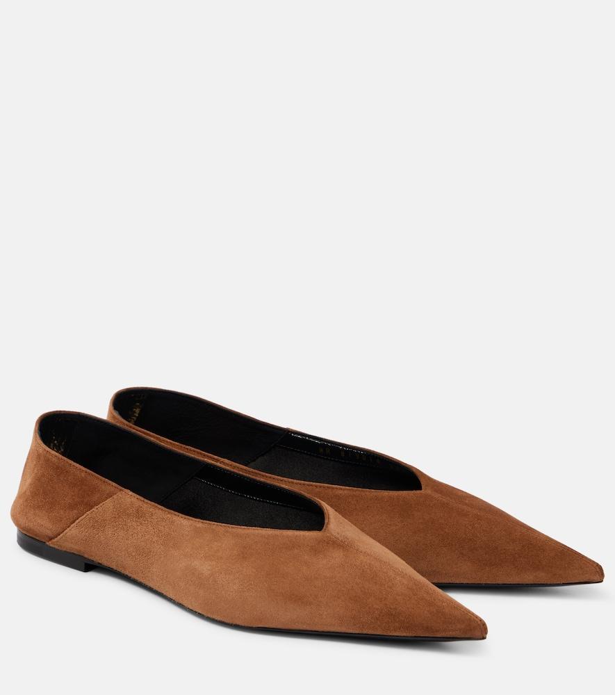 saint laurent nour suede ballet flats