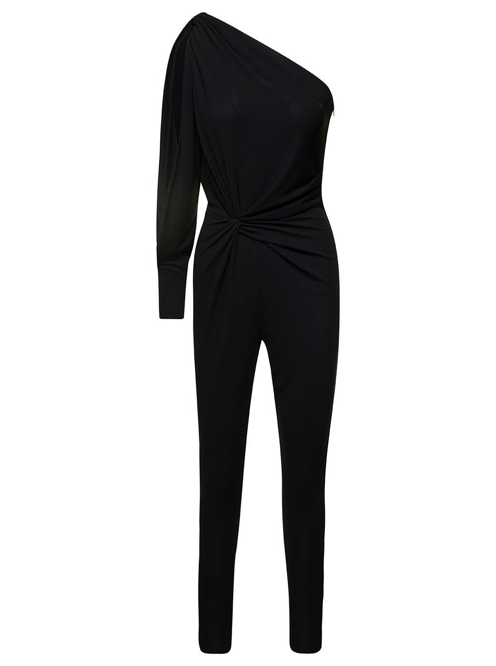 saint laurent one-shoulder jumpsuit