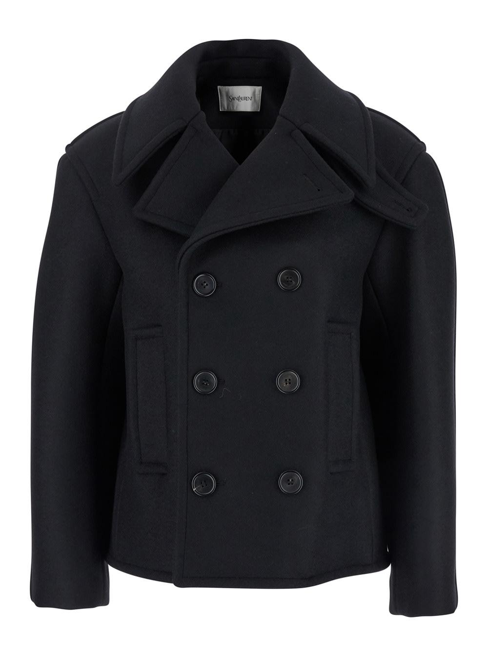 saint laurent oversized caban coat