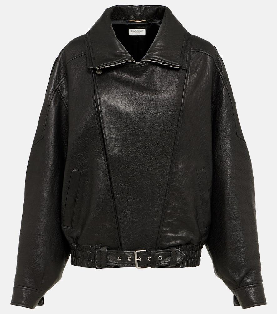 saint laurent oversized leather blouson