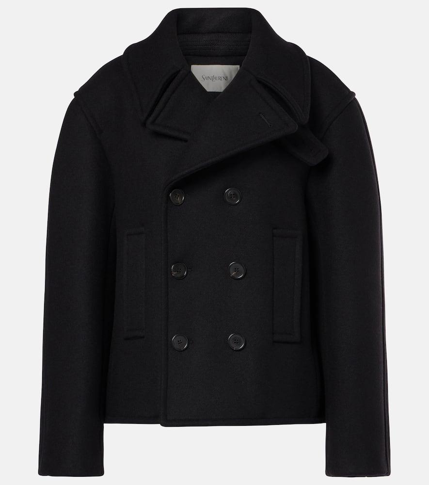 saint laurent oversized virgin wool peacoat