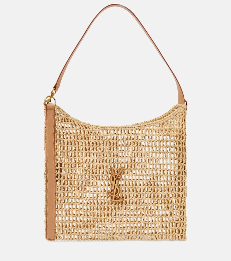 saint laurent oxalis crochet raffia shoulder bag