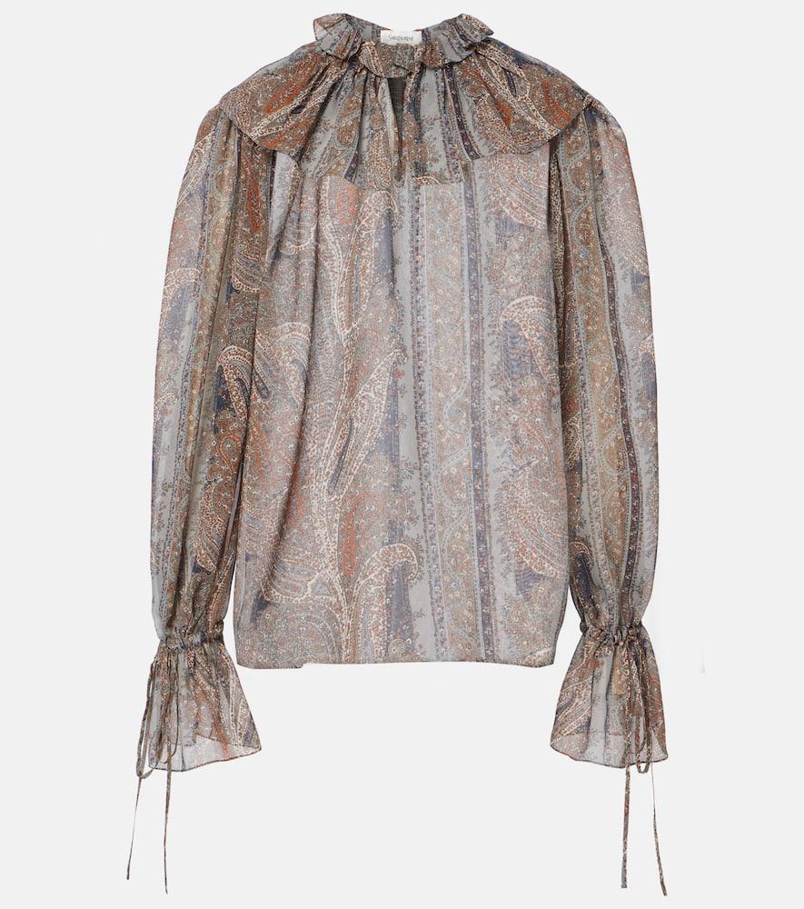 saint laurent paisley silk georgette blouse