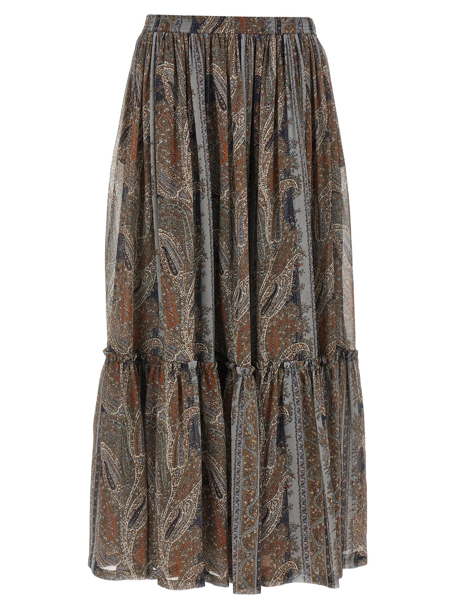 saint laurent paisley skirt