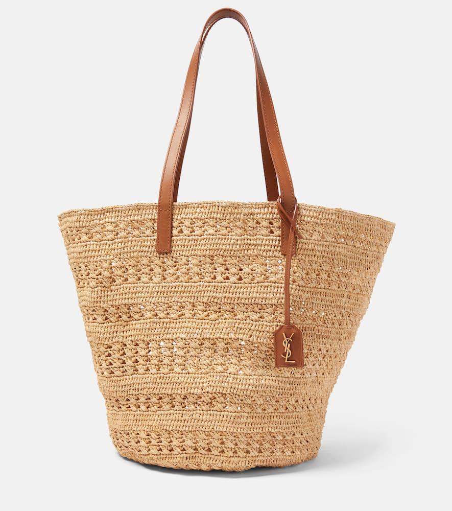 saint laurent panier medium raffia basket bag