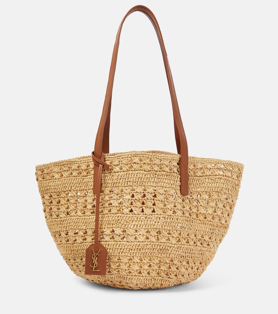 saint laurent panier small raffia basket bag