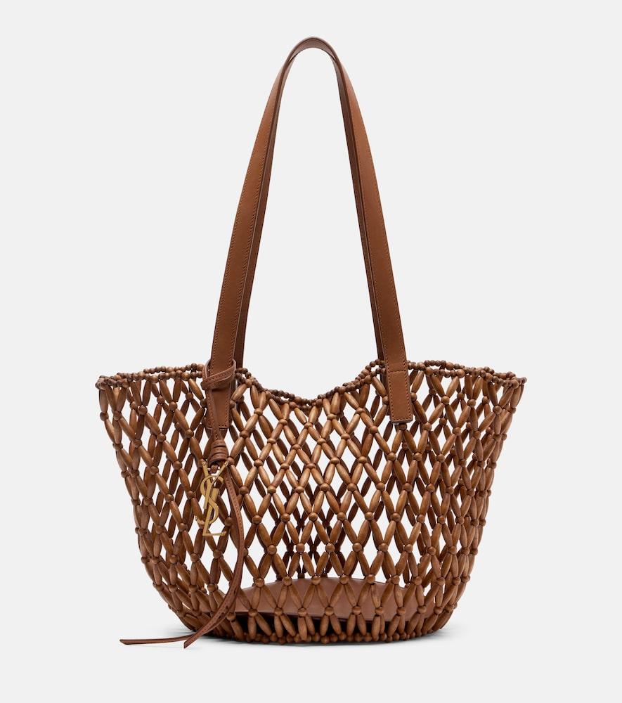 saint laurent panier small wooden basket bag