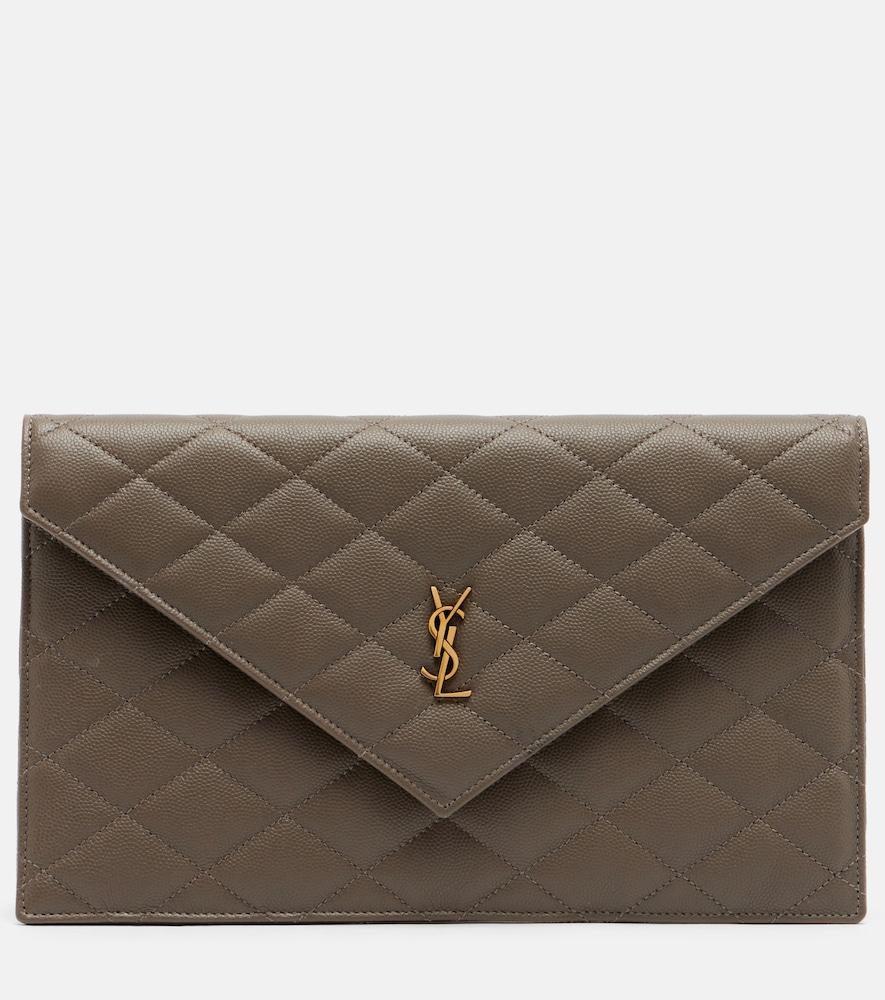 saint laurent paris leather clutch
