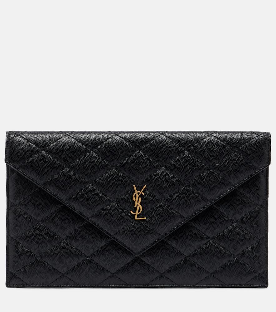 saint laurent paris leather clutch