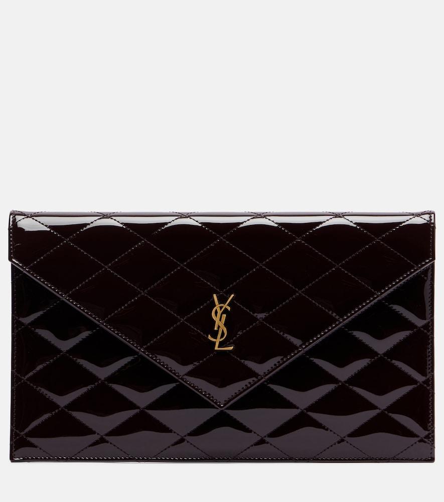 saint laurent paris patent leather clutch
