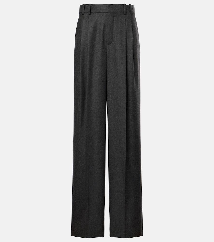 saint laurent pleated cashmere wide