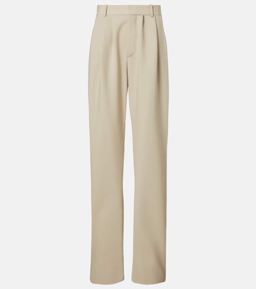 saint laurent pleated wool wide