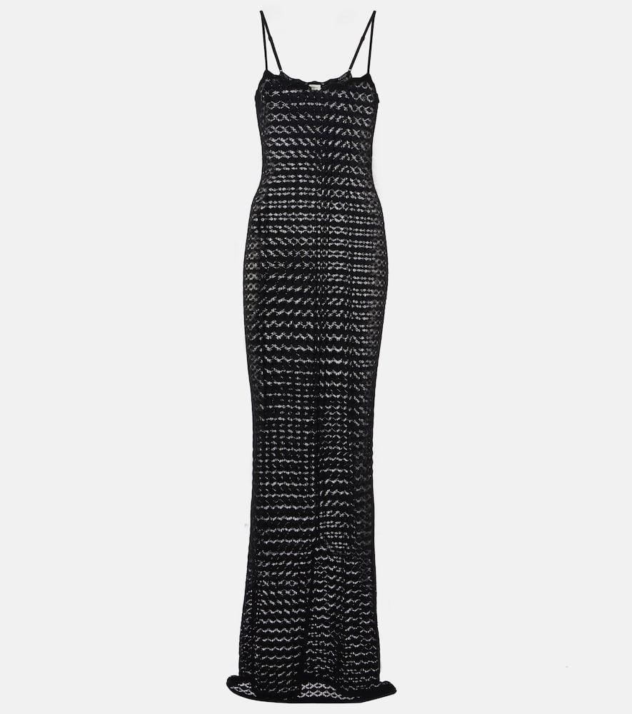 saint laurent pointelle maxi dress