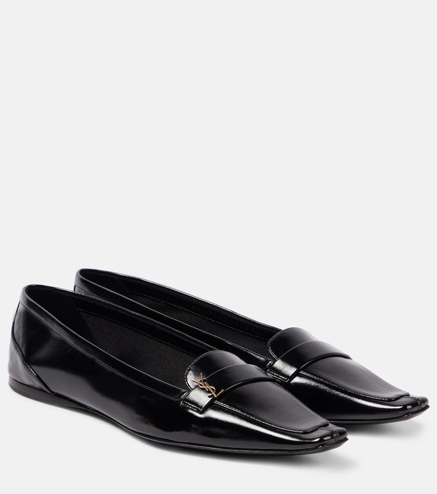 saint laurent poppy leather ballet flats