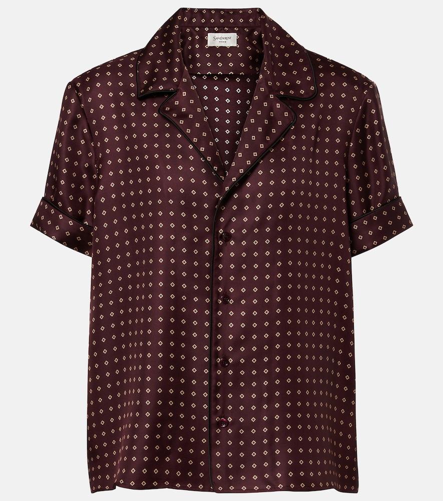 saint laurent printed silk shirt
