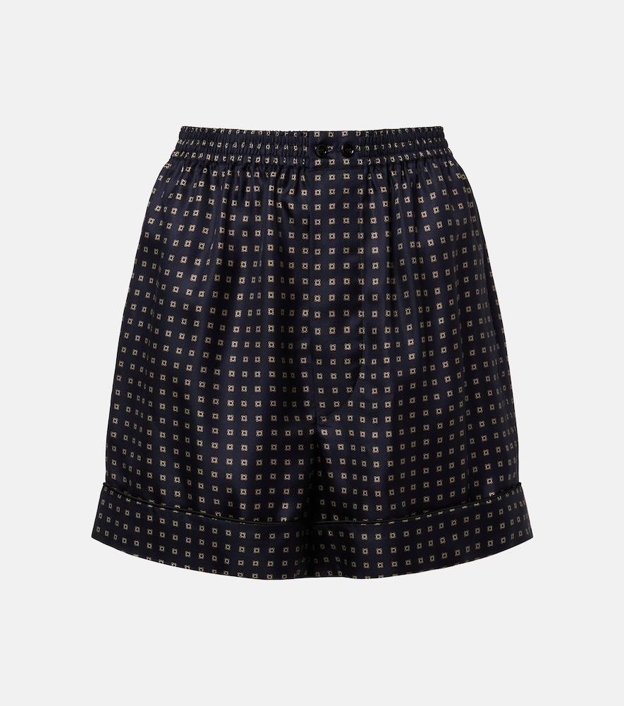 saint laurent printed silk shorts