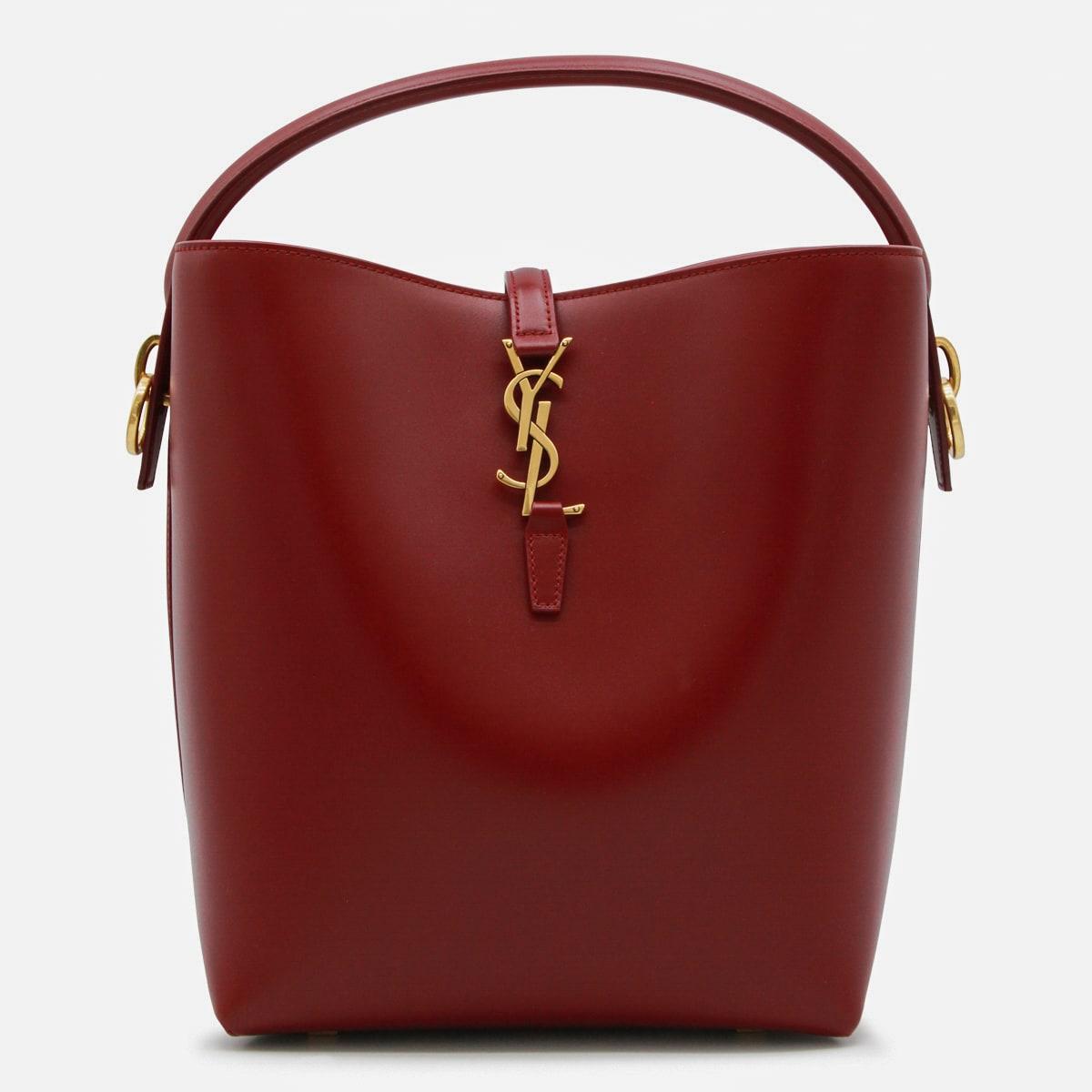 saint laurent red leather le 37 satchel
