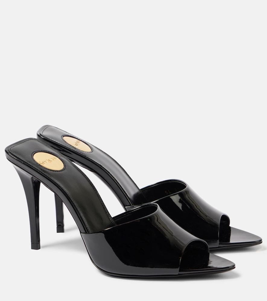saint laurent romy patent leather mules