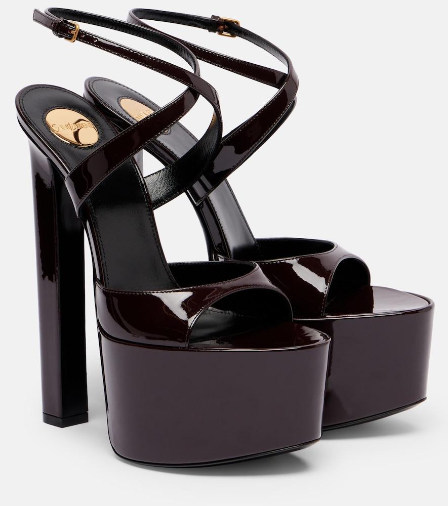 saint laurent rossy 160 patent leather platform sandals