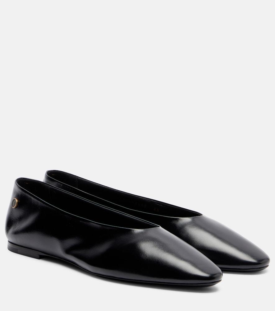 saint laurent sao leather ballet flats