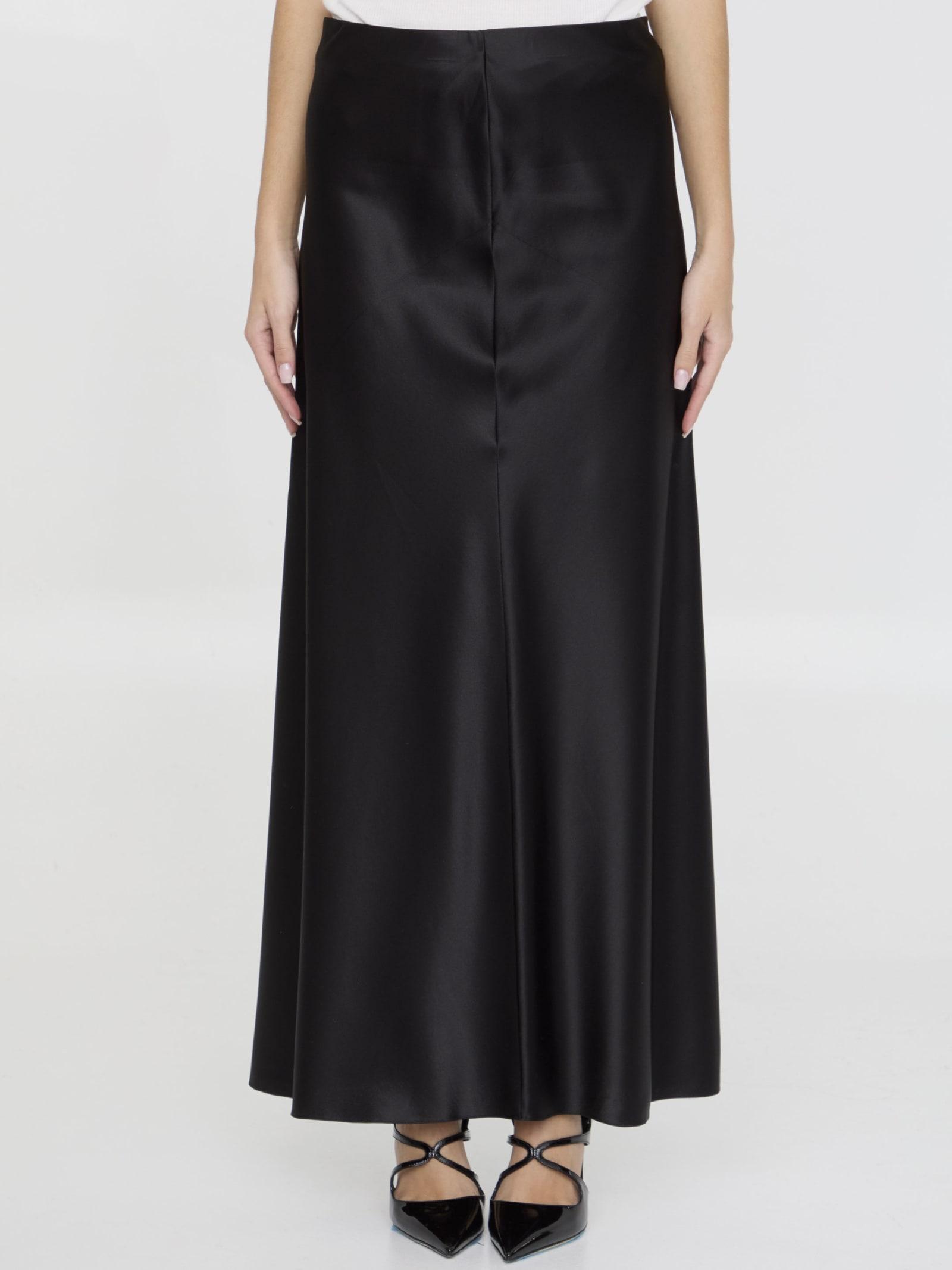 saint laurent satin long skirt