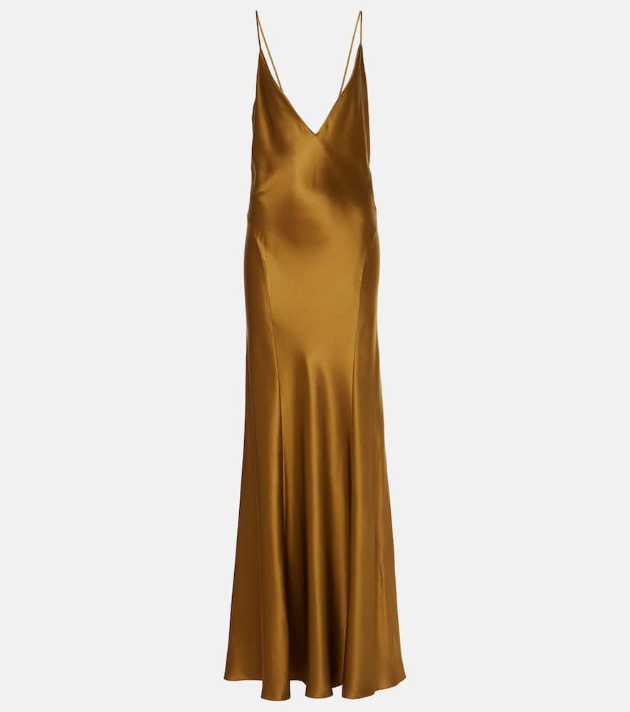 saint laurent satin maxi dress