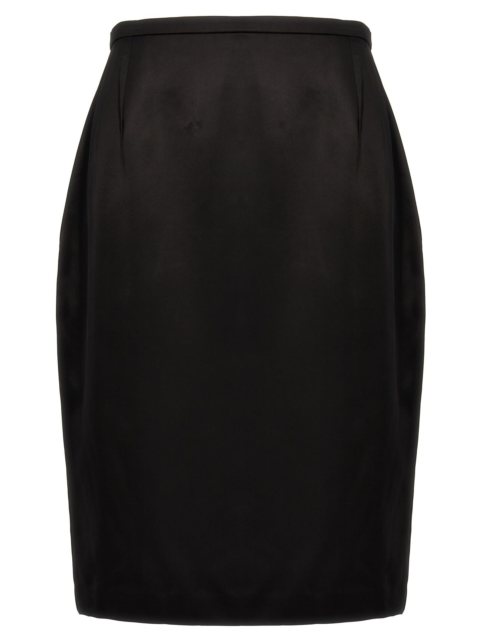 saint laurent satin pencil skirt