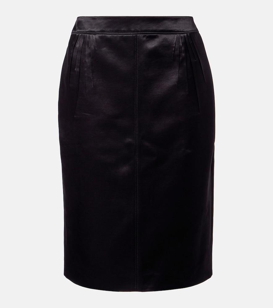 saint laurent satin pencil skirt
