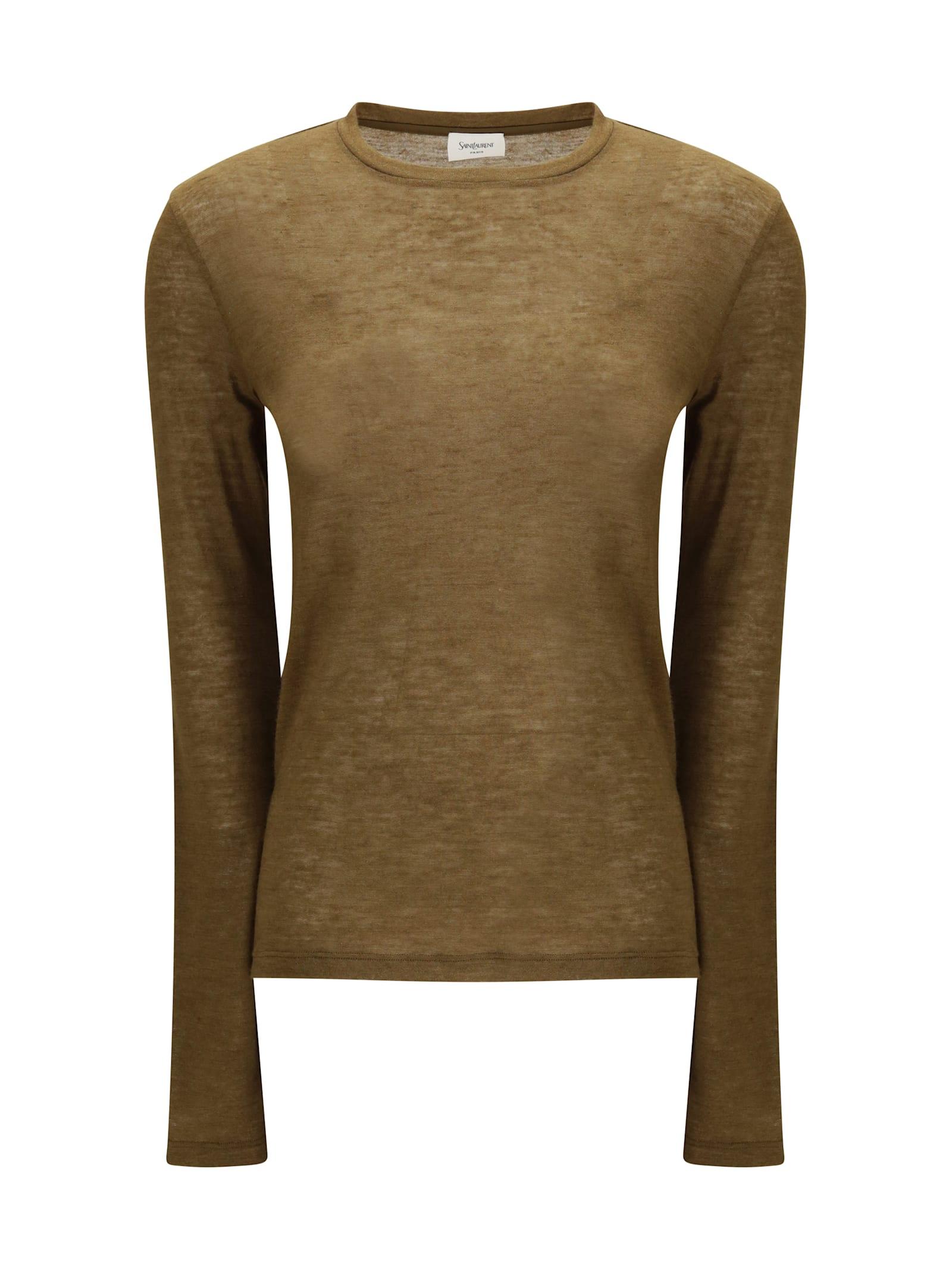 saint laurent short-sleeved t-shirt in cashmere and silk