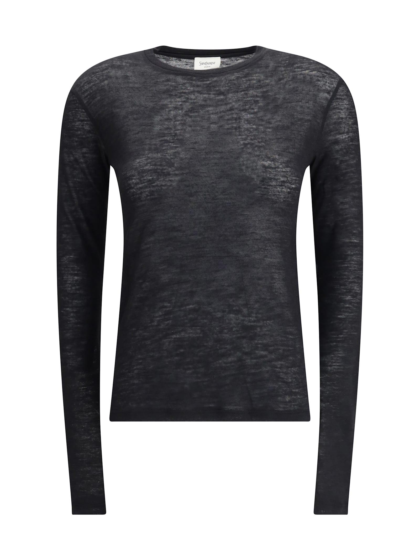 saint laurent short-sleeved t-shirt in cashmere and silk