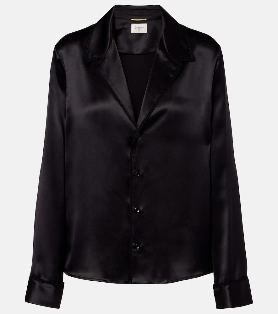 saint laurent silk satin shirt