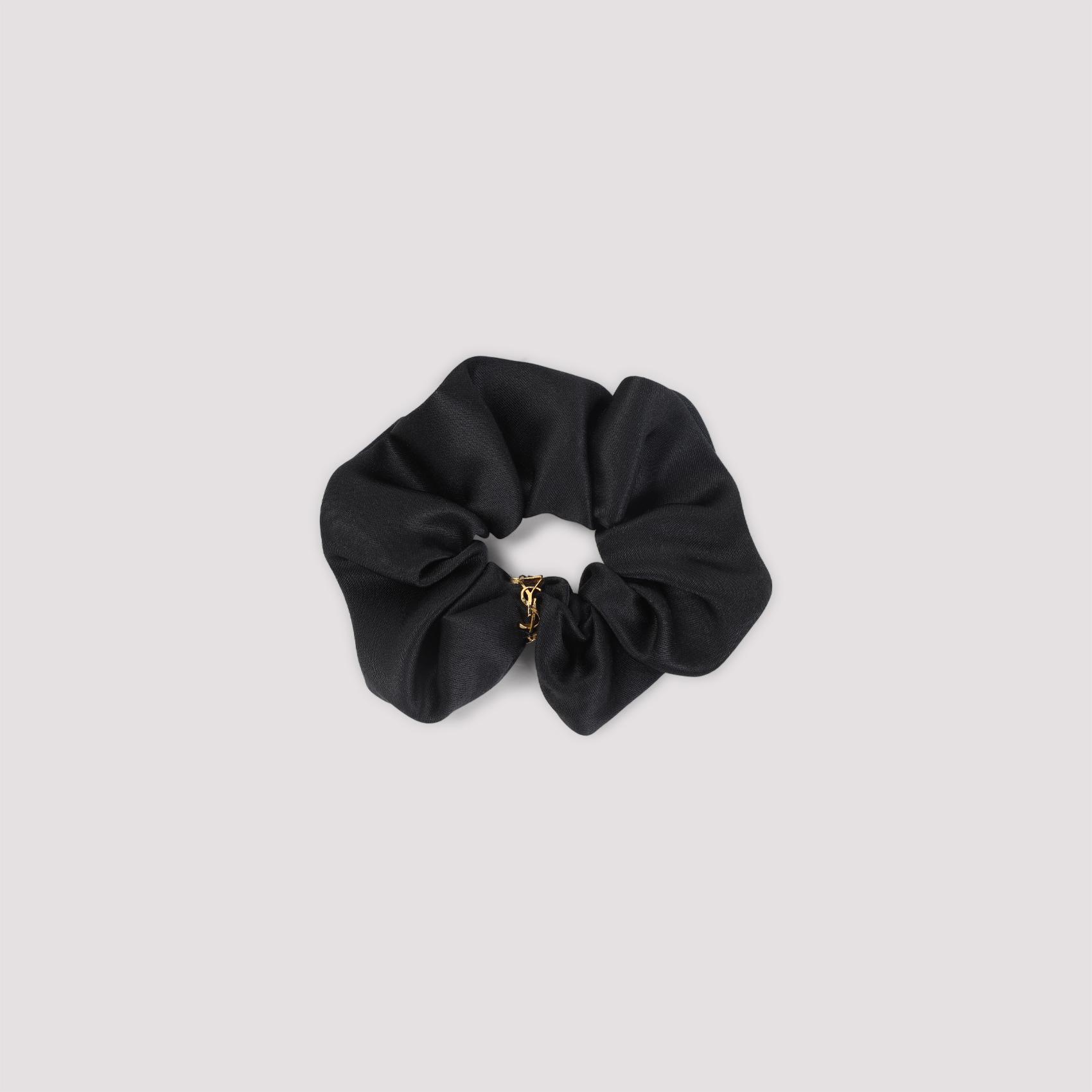 saint laurent silk scrunchie black hat - women