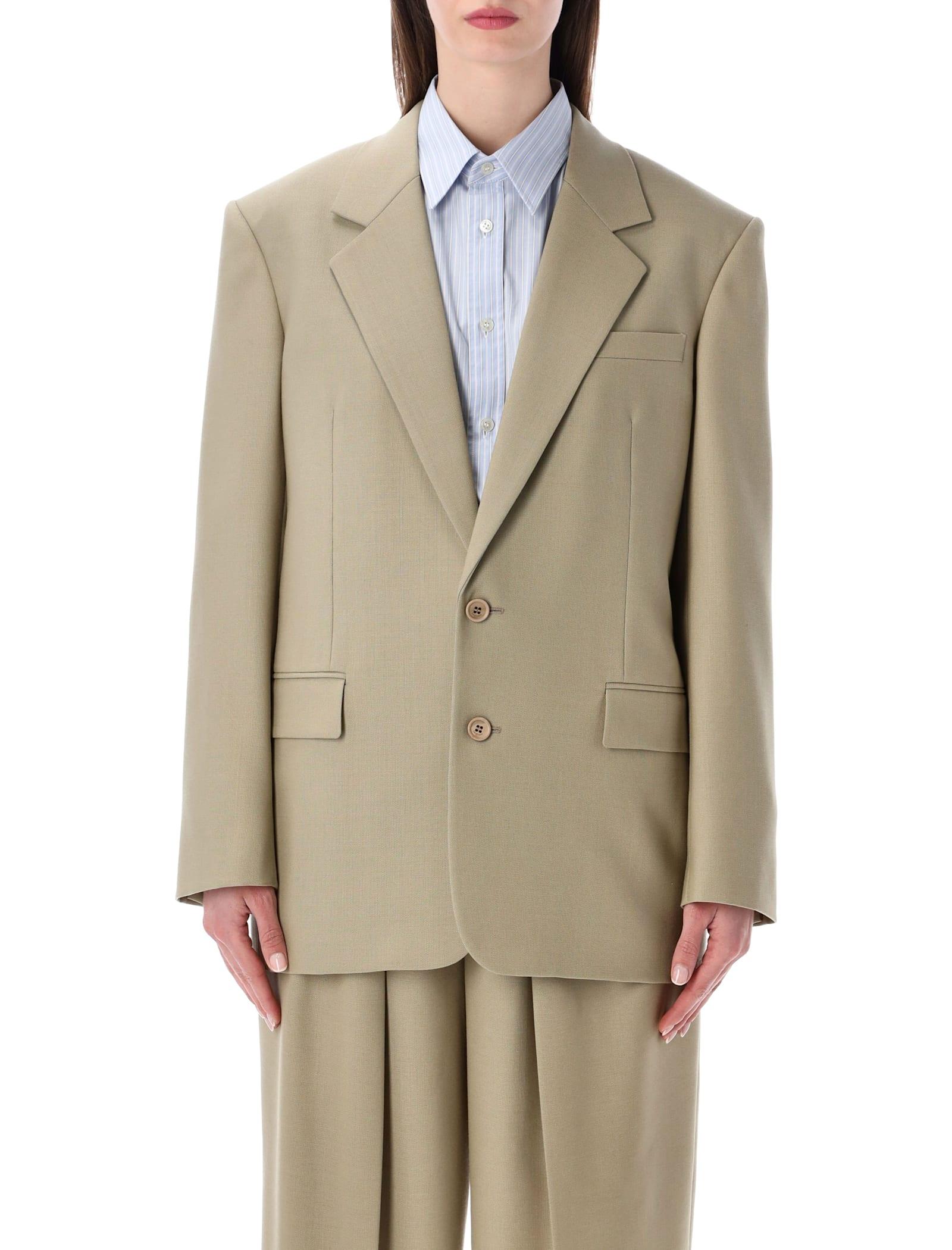 saint laurent single-breasted wool-silk blazer