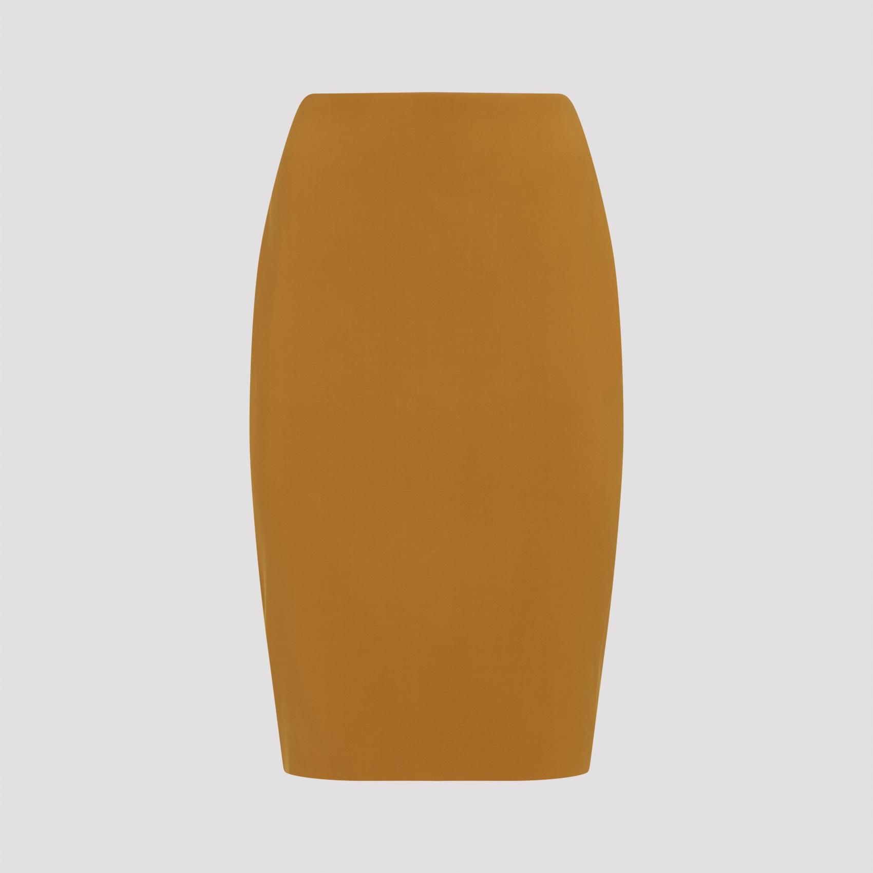 saint laurent skirt yellow & orange viscose cupro elastane - women