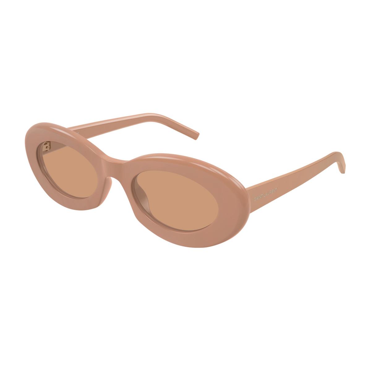 saint laurent sl 594 linea logo 010 nude brown recycled acetate occhiali da sole - women