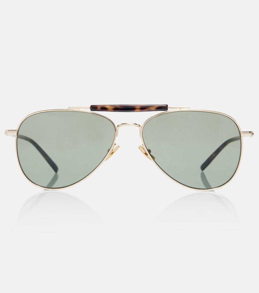 saint laurent sl logo aviator sunglasses