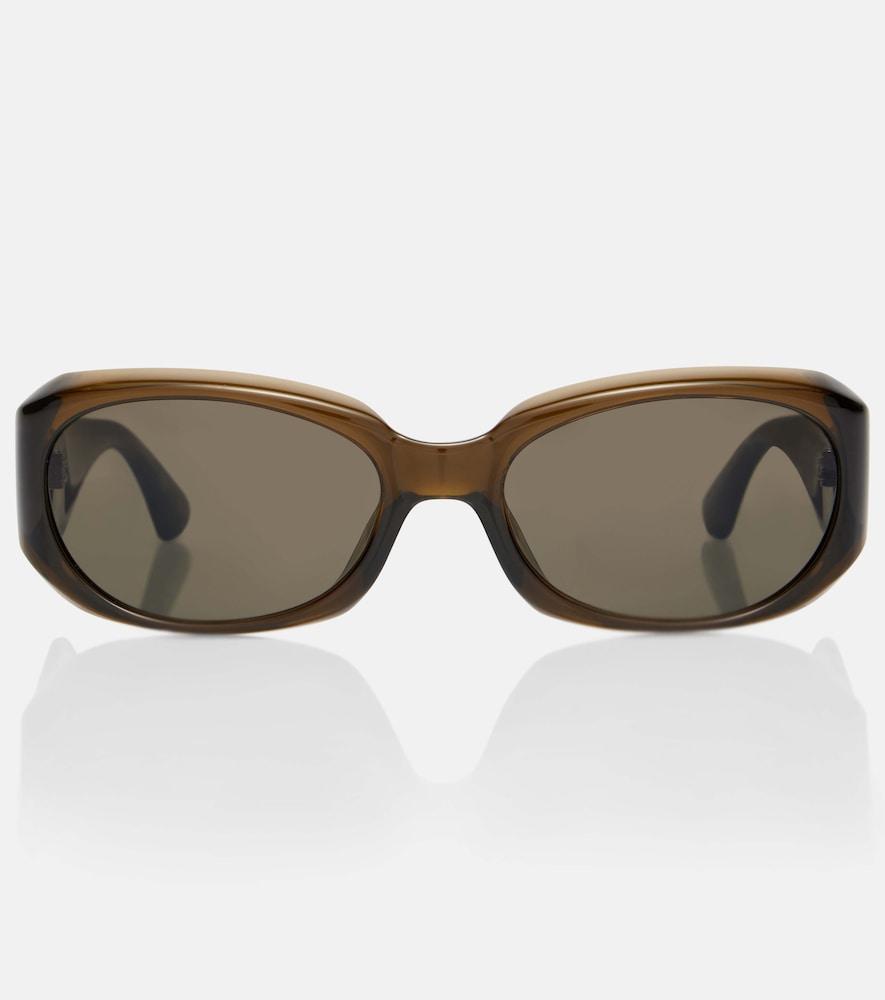 saint laurent sl logo rectangular sunglasses