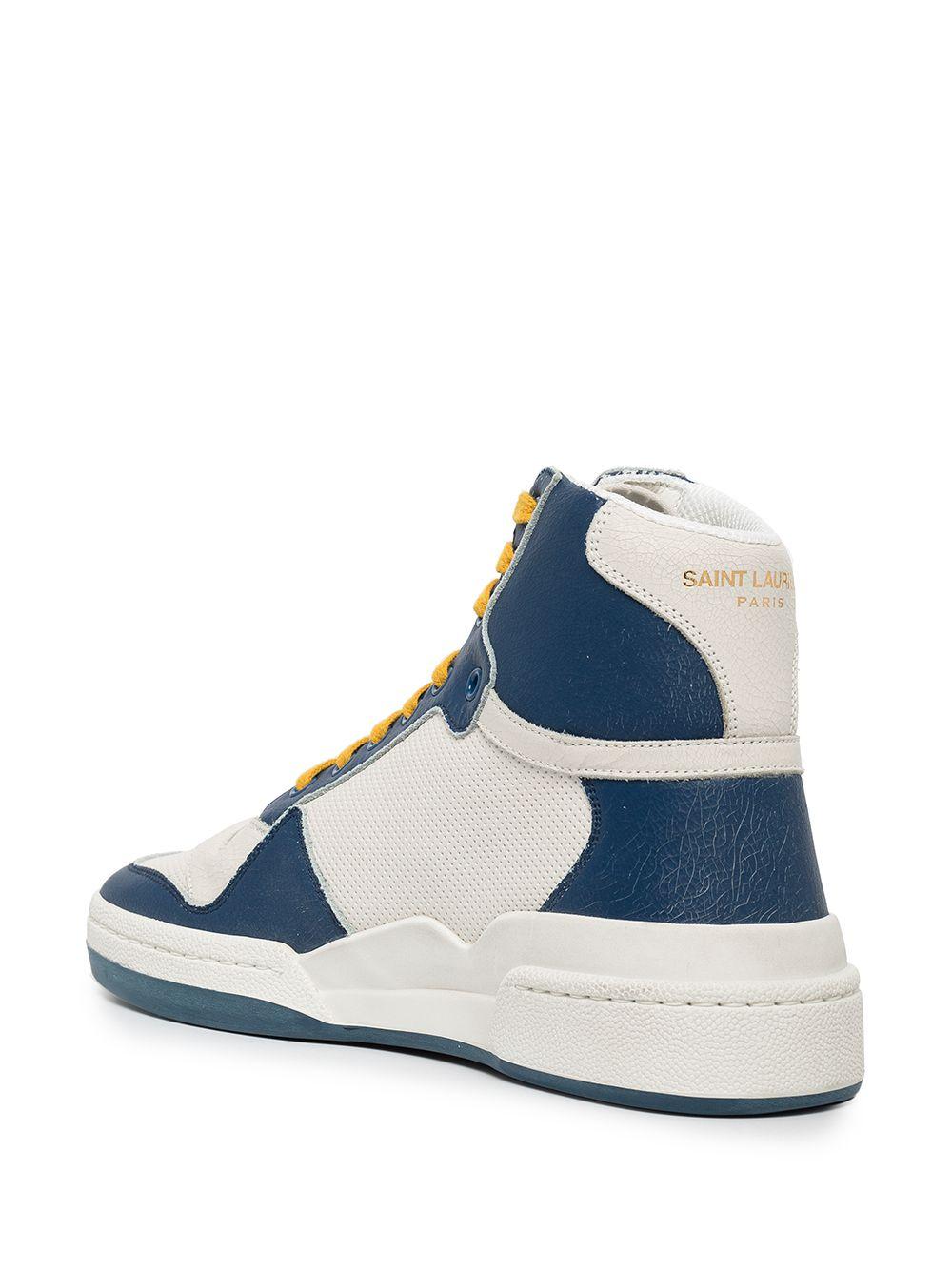 saint laurent sl24 high top blue leather calzature - women
