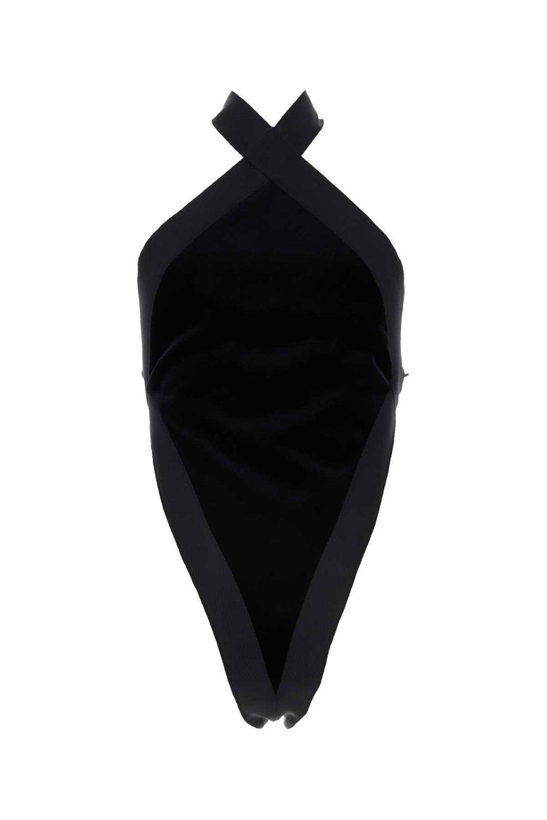 saint laurent sleeveless velvet bodysuit