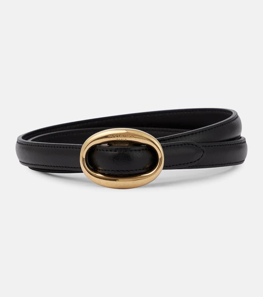saint laurent slim leather belt