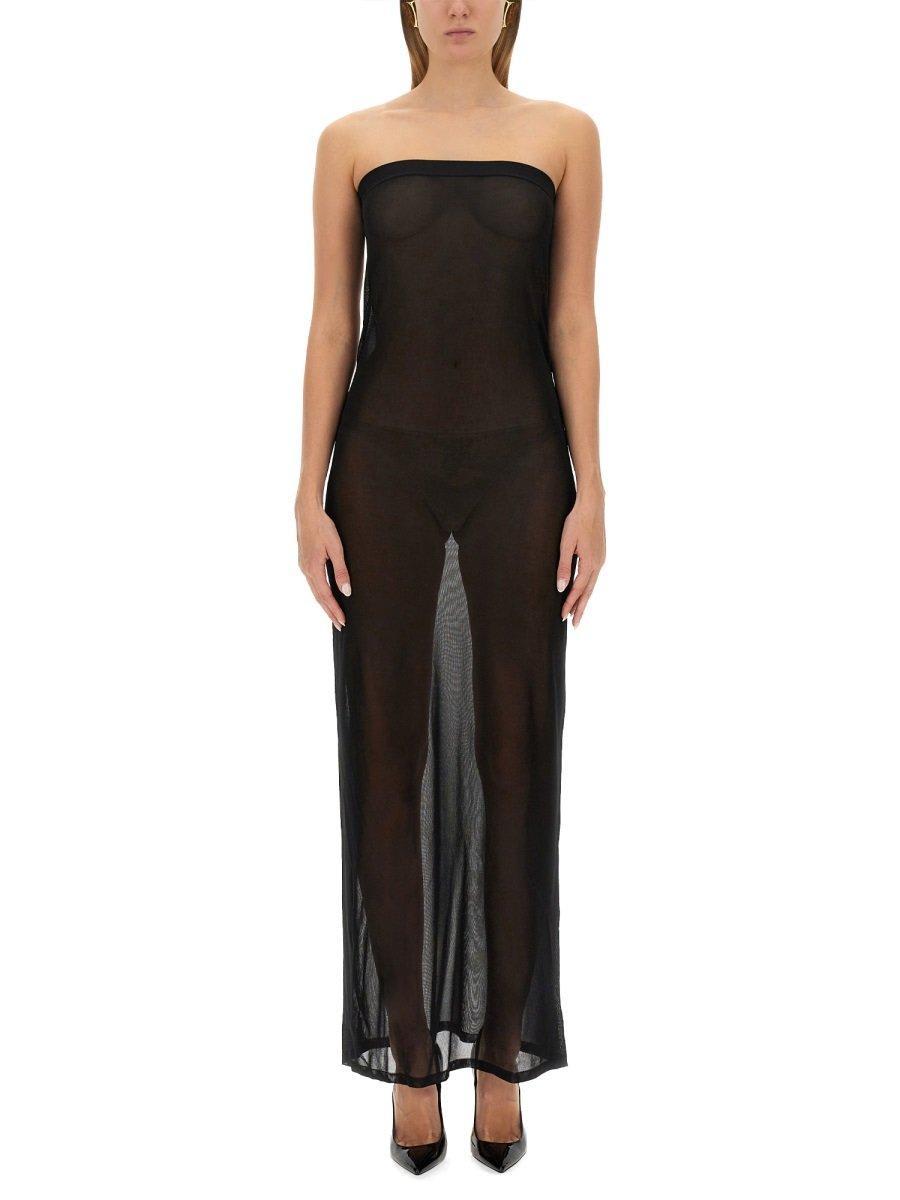 saint laurent strapless maxi dress