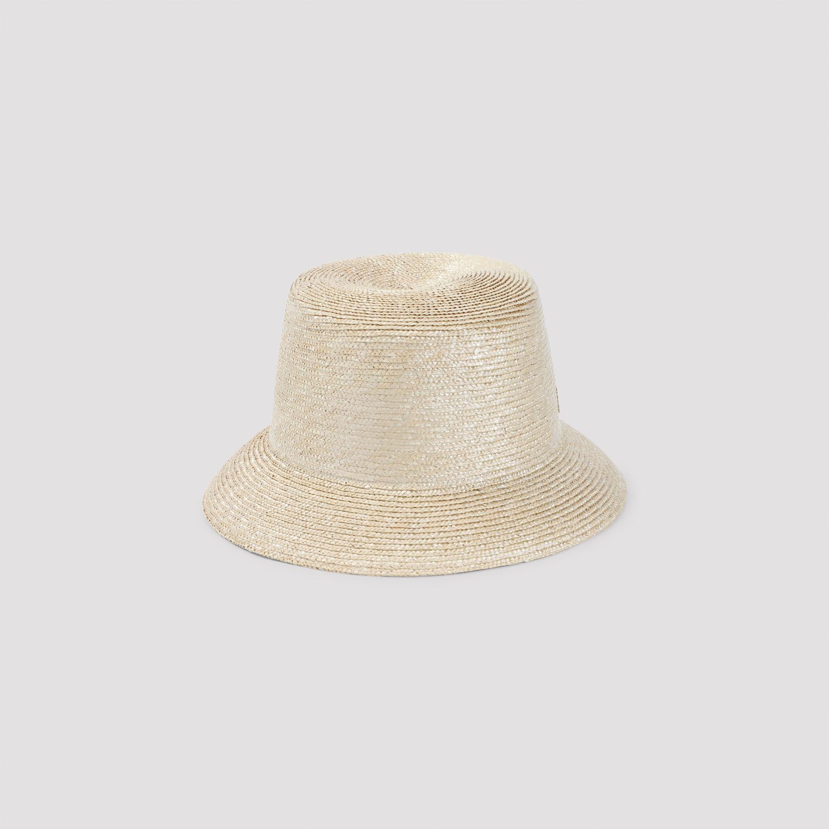 saint laurent straw hat metallic - women