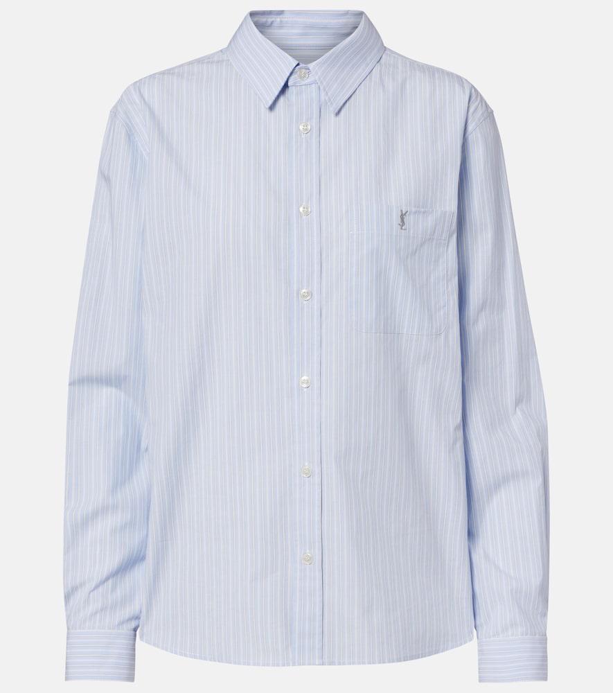 saint laurent striped cotton poplin shirt