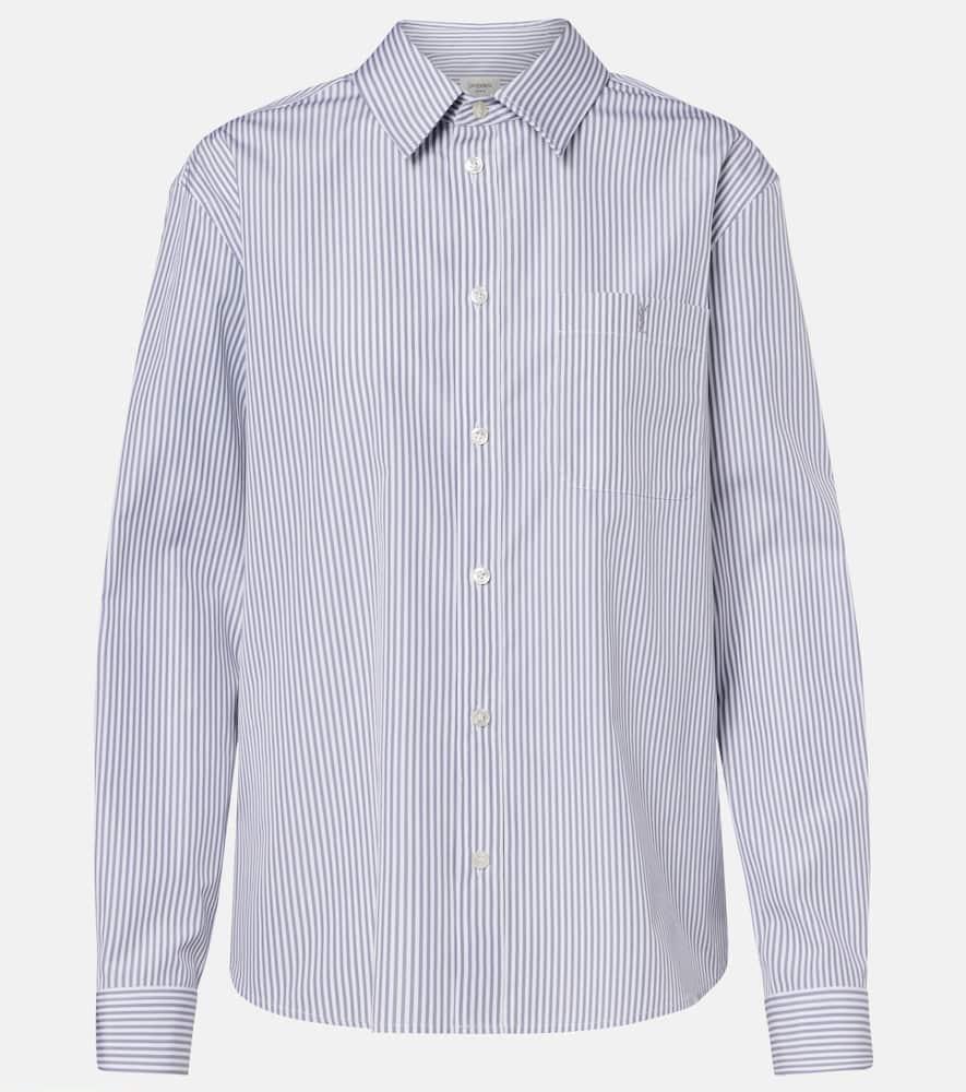 saint laurent striped cotton poplin shirt